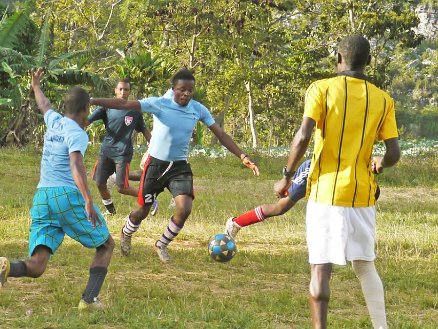 Soccer at Duchity Haiti 2016 Soccer Team coached by Nick plays another local team. February 2016