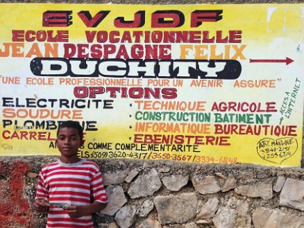 At Duchity Vocational School Ecole Vocationelle Jean Despagne Felix in Duchity, Haiti